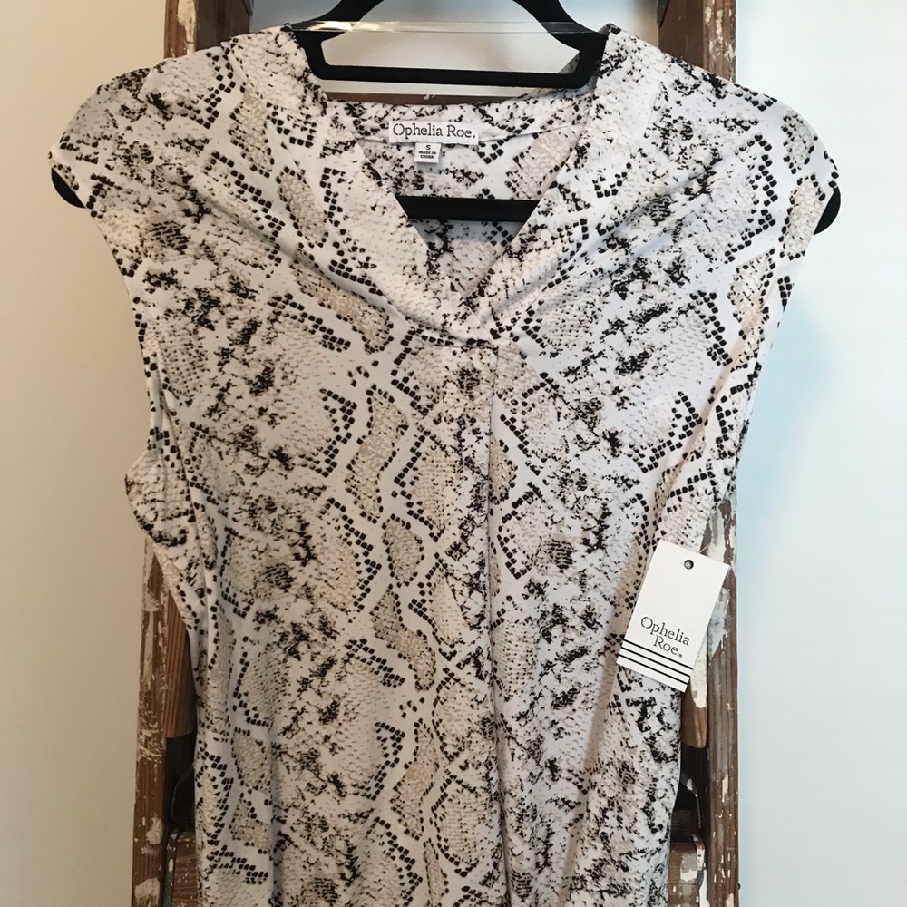 NWT Ophelia Roe Top (S) Snakeskin Pattern